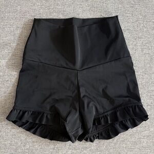 Balera Black Ruffle Dance Shorts - L